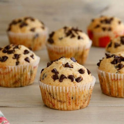 Muffin de banana com pepitas de chocolate